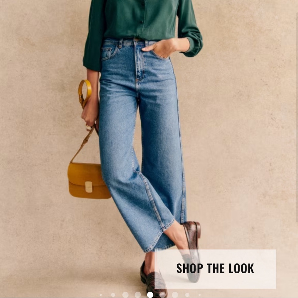 NWOT Sezane Le Crop Size 6 (38 European) Denim Blue Sold Out